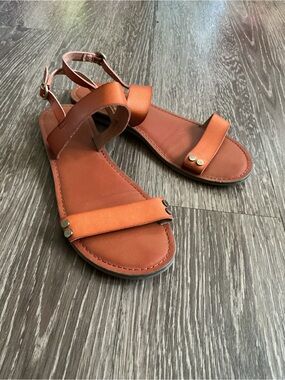 American Eagle Outfitters Women's Rust Orange Ankle Strap Sandals